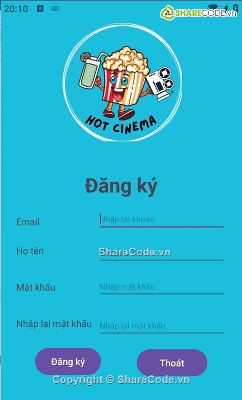 đặt vé xem phim,ứng dụng android,kotlin